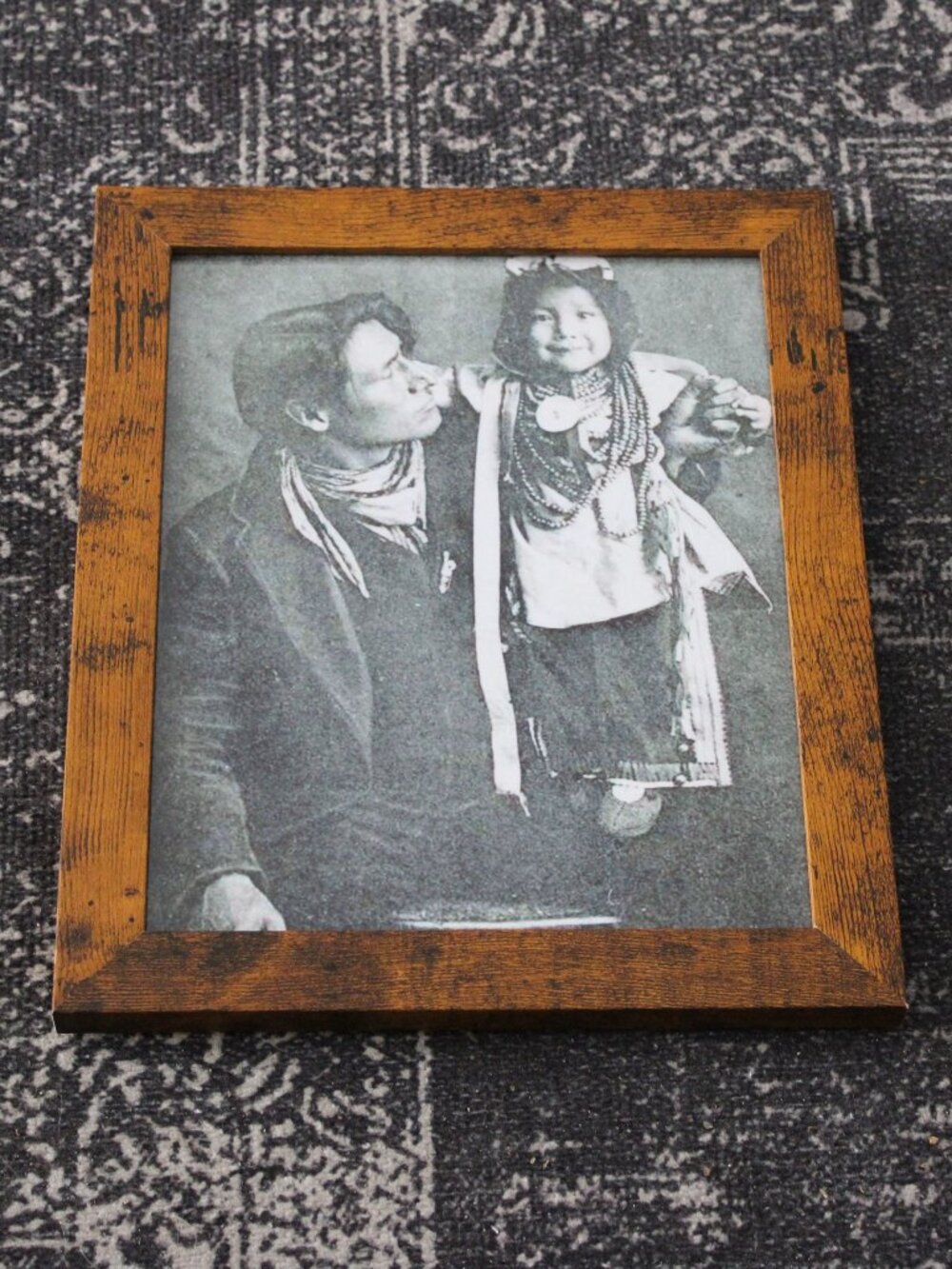 Vintage Native American Father Child Photo Print 8x10 Antique Wall Decor Art
